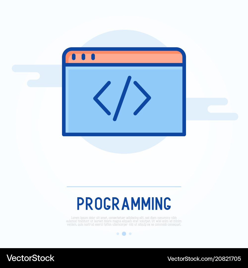 Programming thin line icon Vector Image