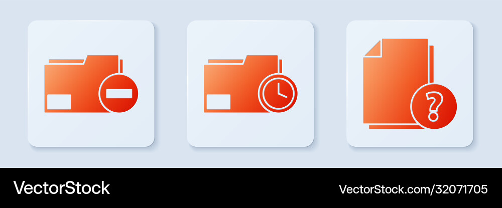 Set document folder with clock Vector Image