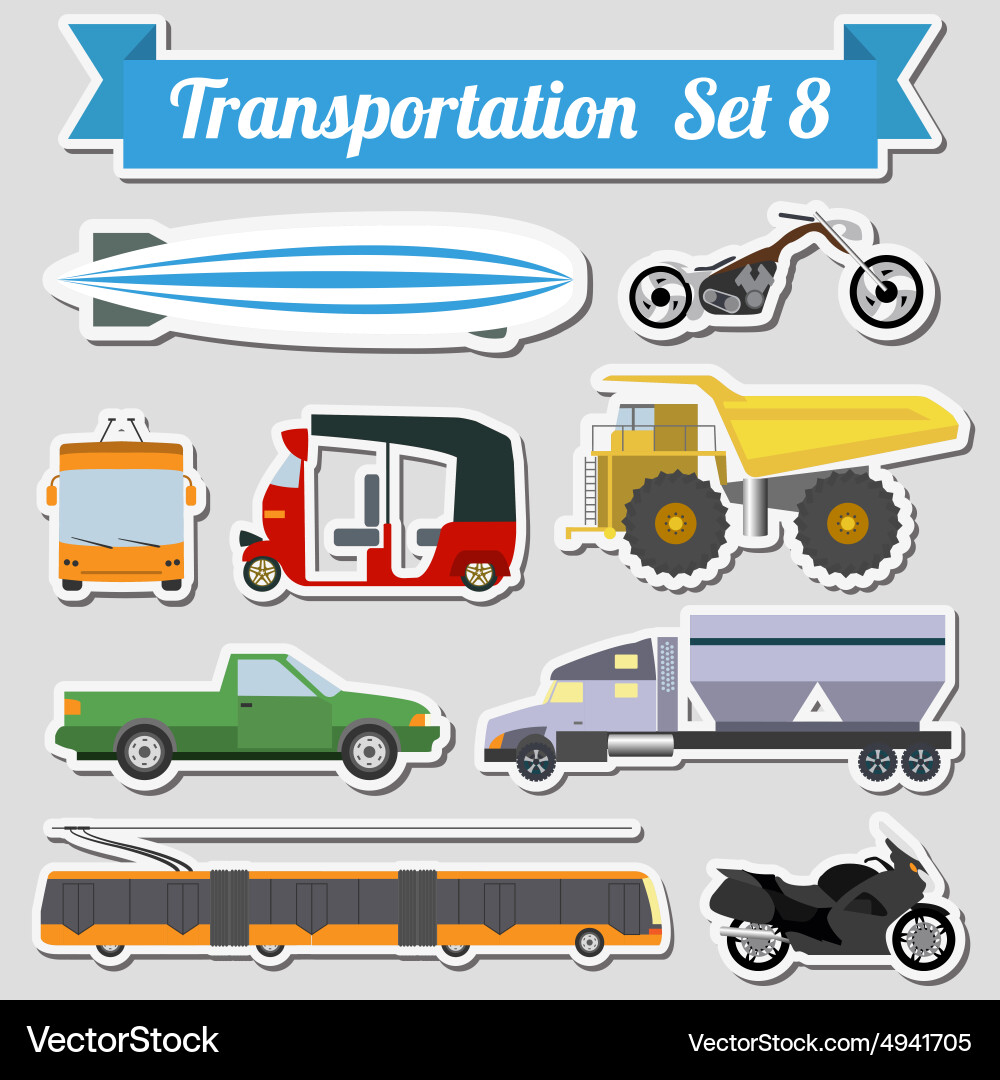 Set of all types transport icon for creating vector image
