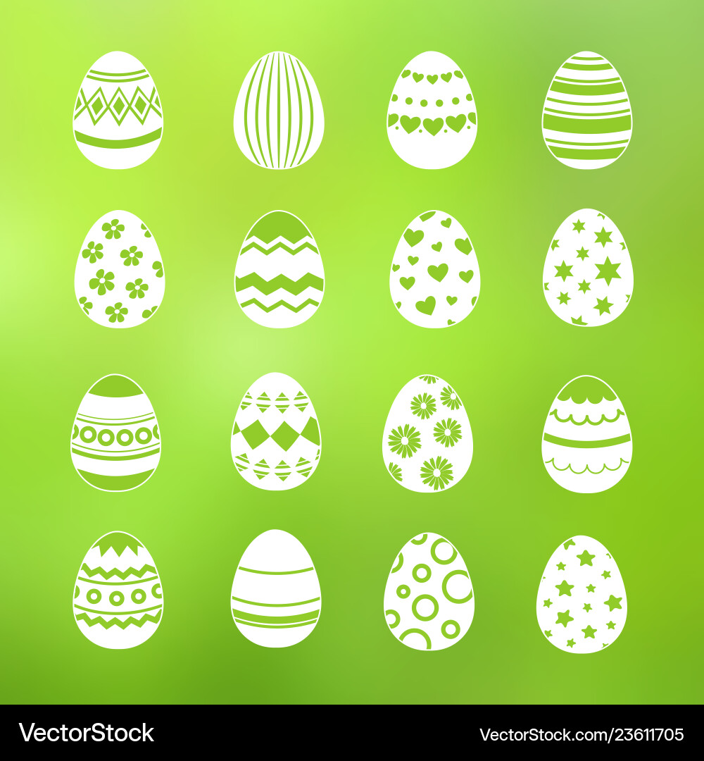 Spring decorative eggs of set collection Spring decorative eggs of set collection vector image