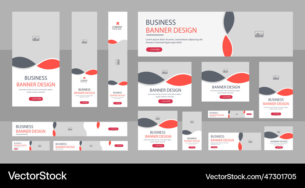 Web banner layout set business bundle Web banner layout set business bundle vector image