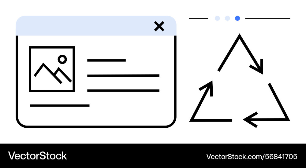Web layout with image placeholder and recycle Web layout with image placeholder and recycle vector image