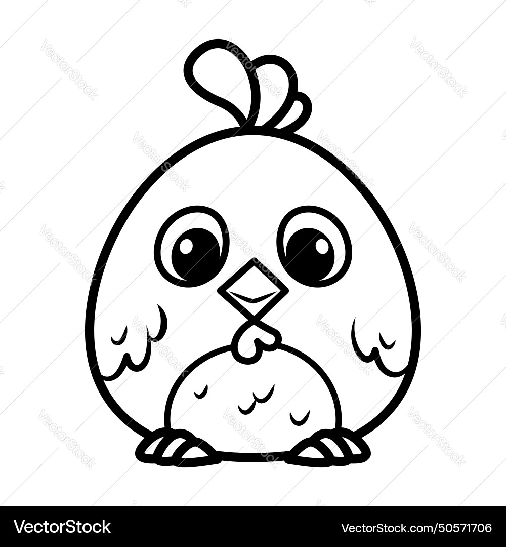 Chick coloring page cartoon vector image