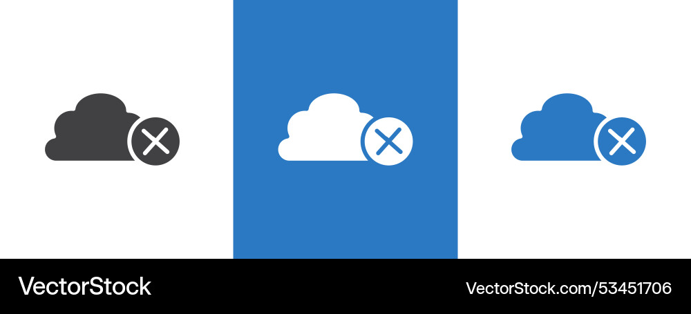 Cloud sync disable icon thin line Cloud sync disable icon thin line vector image