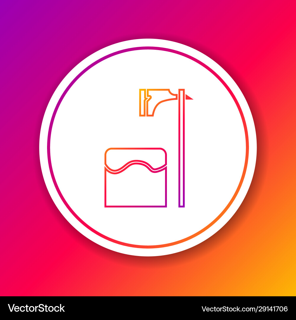 Color line executioner axe in tree block icon vector image
