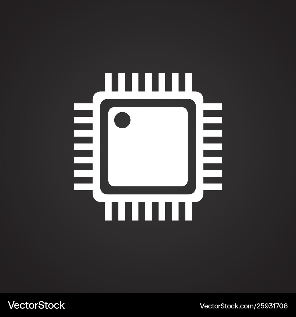 Computer chip related icon on background Computer chip related icon on background Vector Image