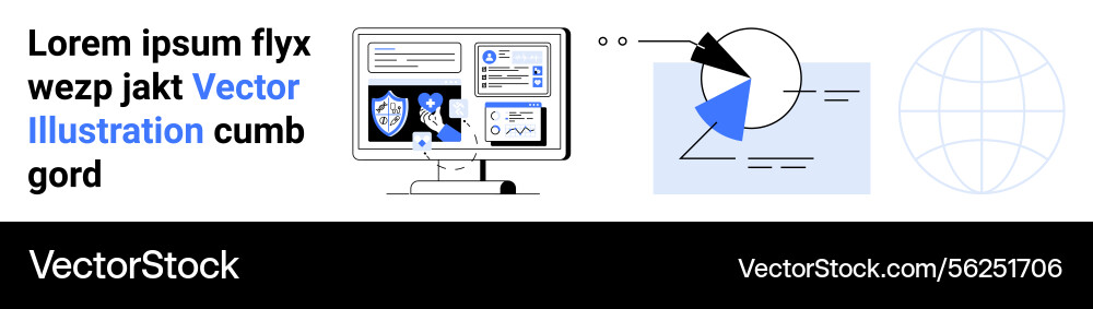Data analysis and visualization on desktop Data analysis and visualization on desktop vector image