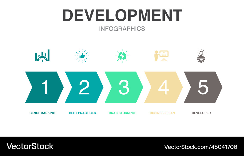 Development icons infographic design template Development icons infographic design template vector image