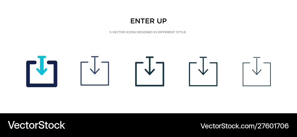 Enter up icon in different style two colored vector image