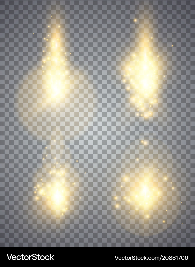 Golden Glowing Lights Effects Vector Image