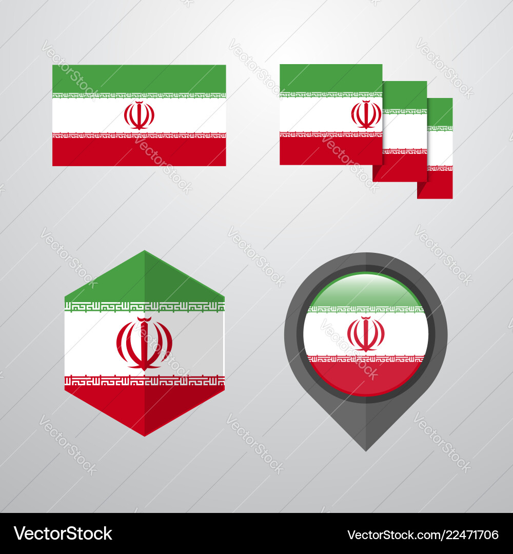 Iran flag design set Vector Image