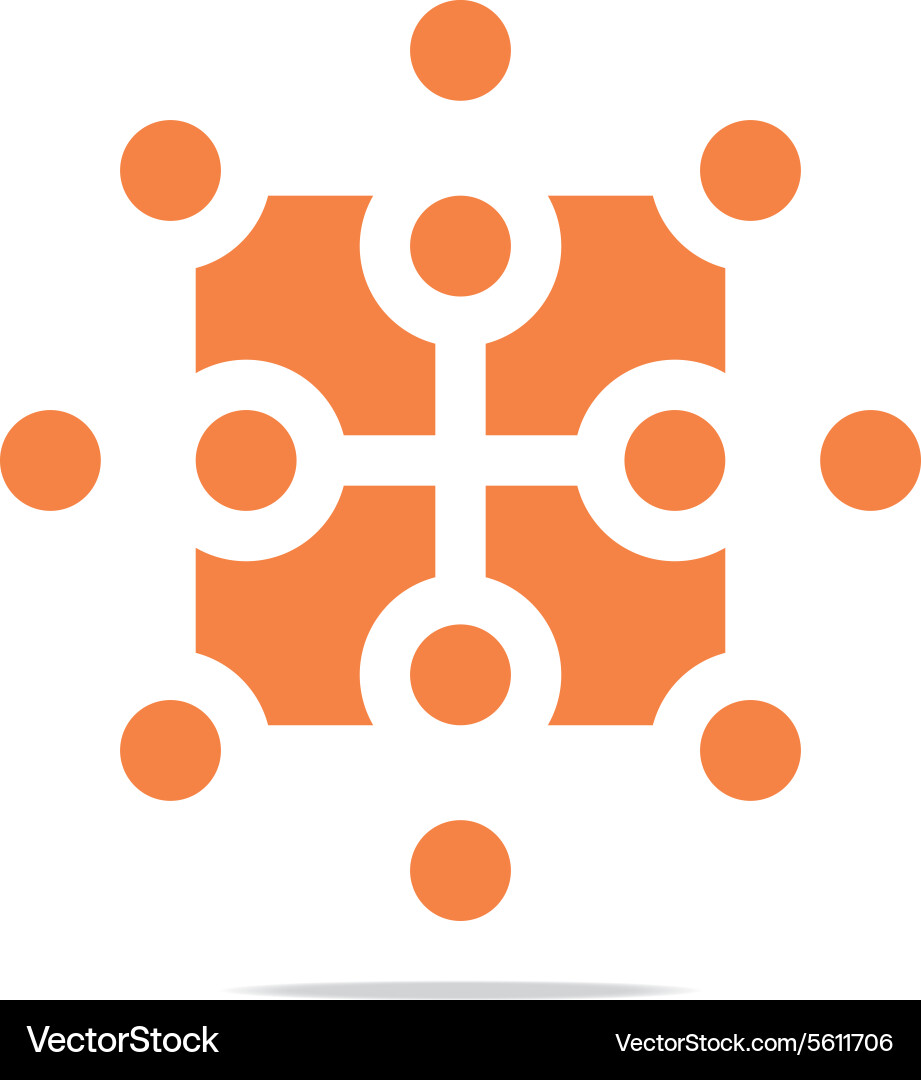 Logo abstract connection circle square element Vector Image