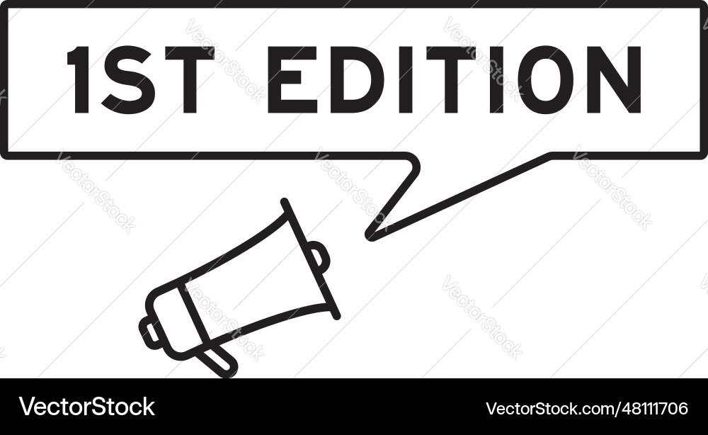Megaphone icon with speech bubble in word first Megaphone icon with speech bubble in word first vector image