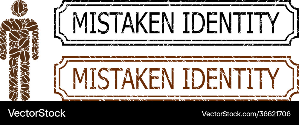 Mistaken identity scratched seals with notches Mistaken identity scratched seals with notches vector image