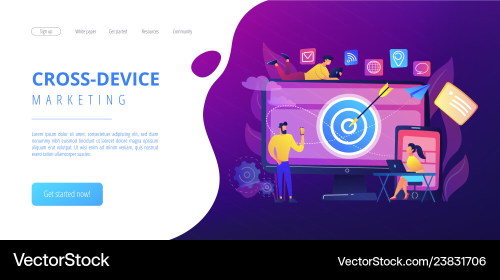 Multi device targeting concept landing page Multi device targeting concept landing page Vector Image