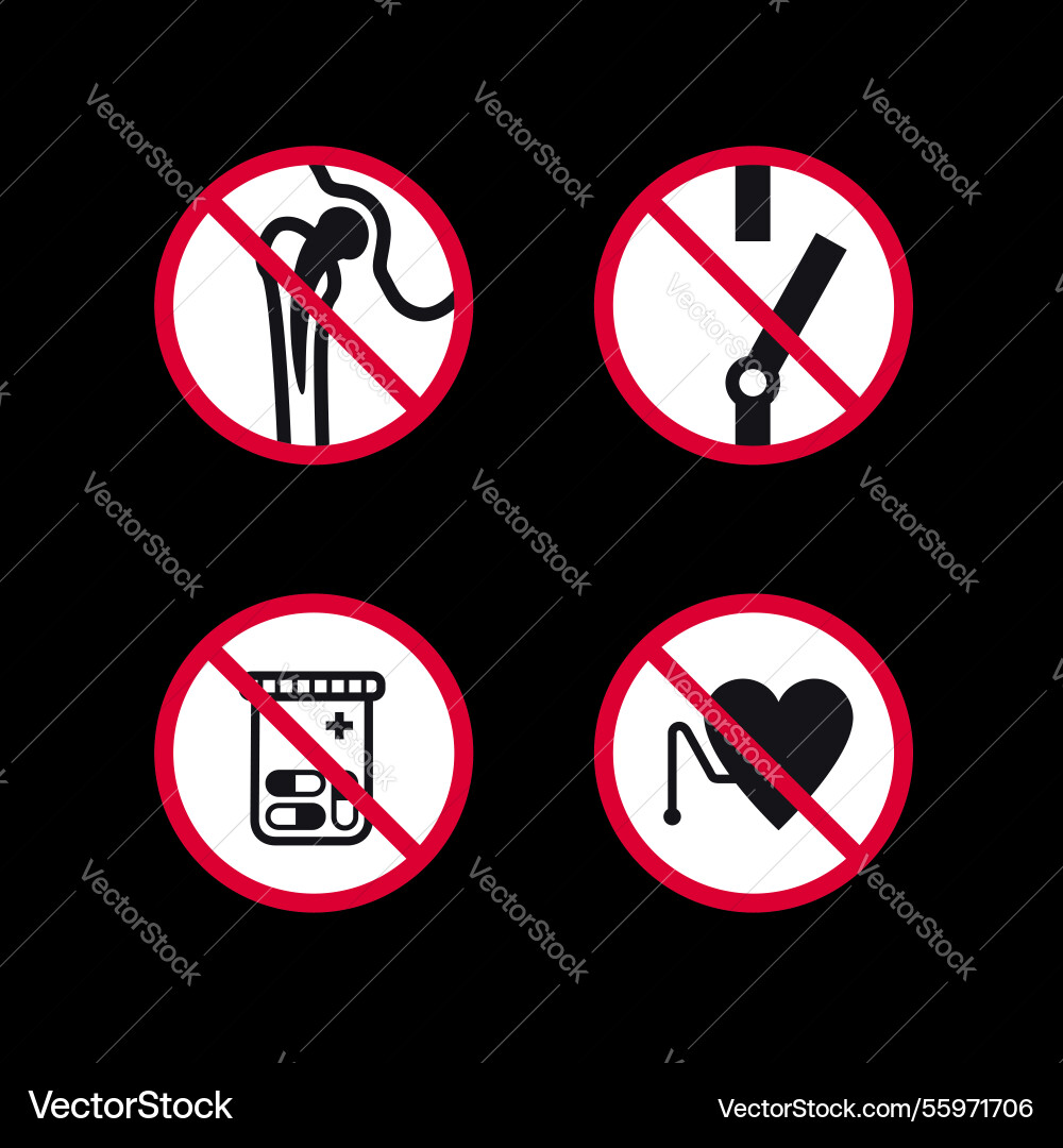 Prohibit Zeichen verboten Rund Aufkleber Set Prohibit Zeichen verboten Rund Aufkleber Set vektorbild