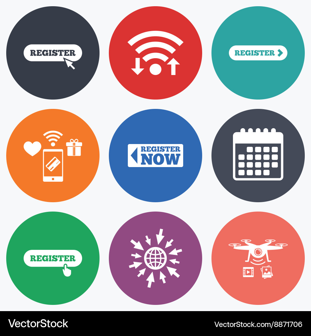 Register with hand pointer icon mouse cursor vector image