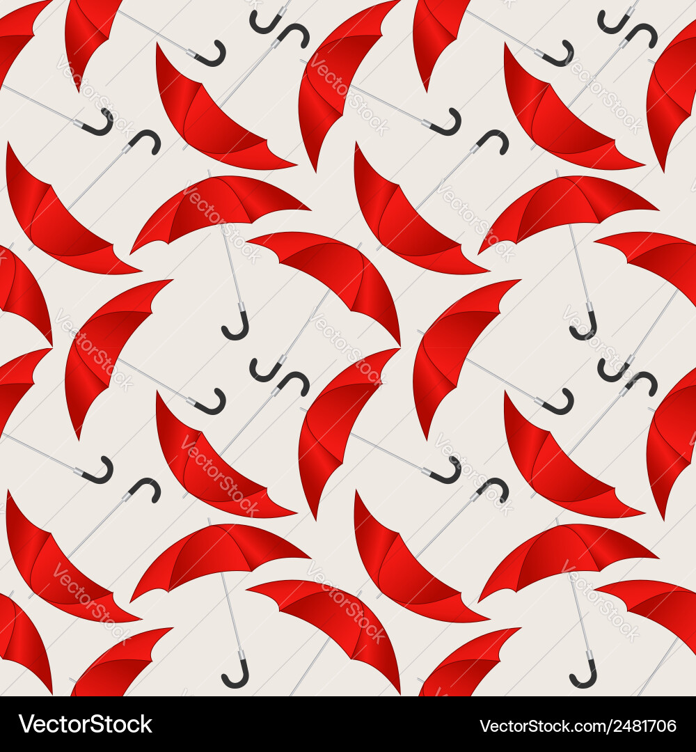 Seamless pattern with red umbrellas vector image