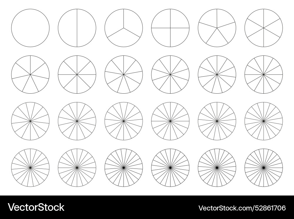 Segmented charts collection pie chart template Vector Image