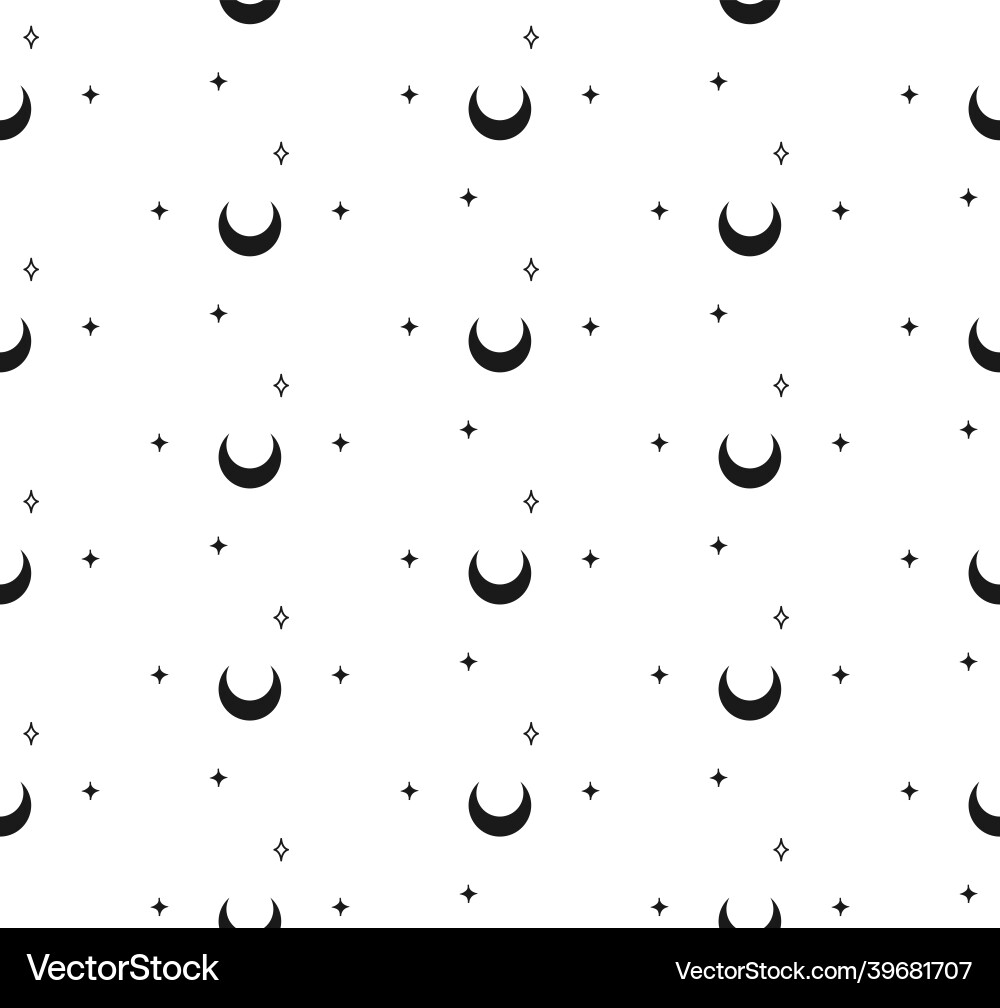 Abstract background seamless pattern moon and star Vector Image