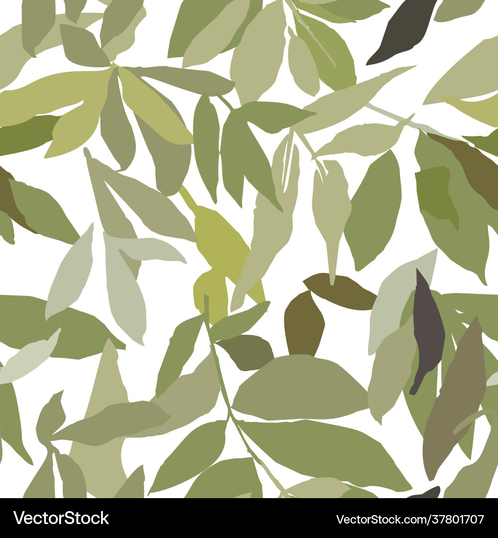 Abstract seamless pattern with leaves fail vector image