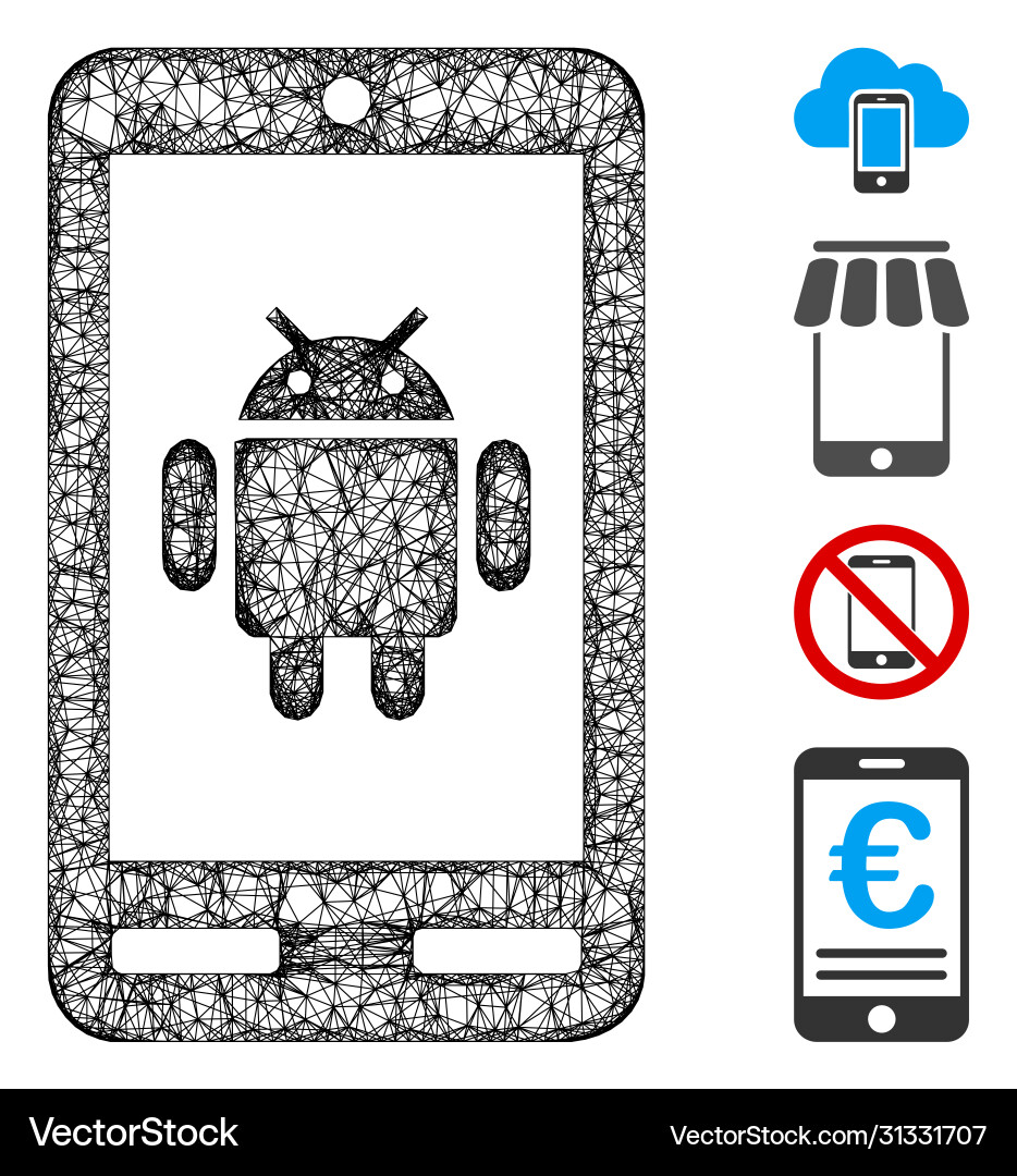 Android phone web mesh vector image