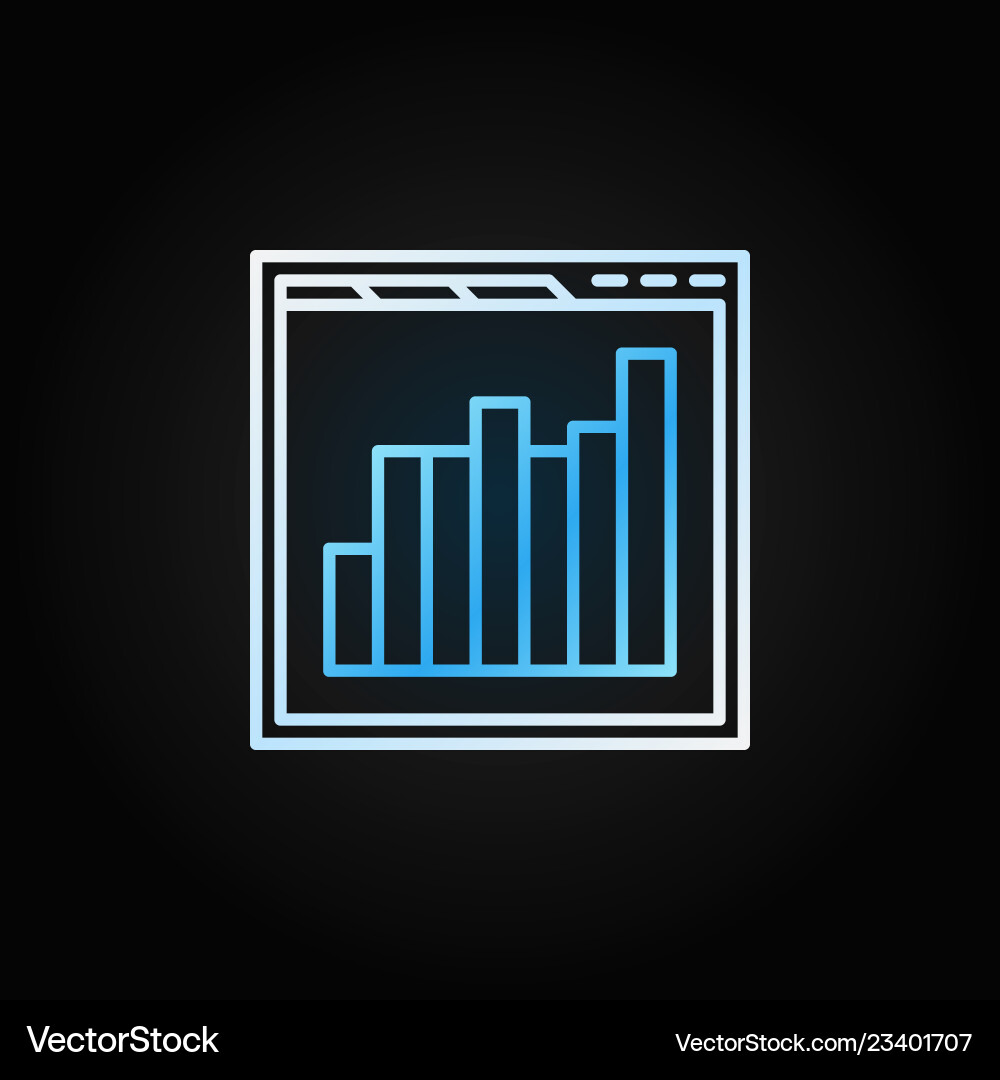 Browser with bar chart line icon or design Browser with bar chart line icon or design vector image