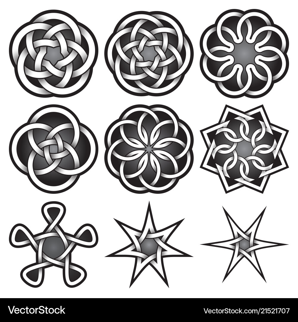 Celtic Knot Symbol Set Vector Image