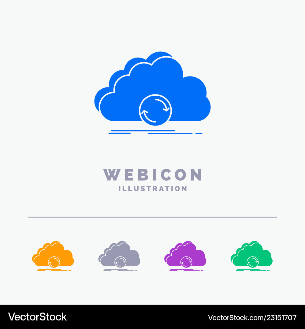 Cloud-Synchronisierung von Sync-Datensynchronisation 5 Farbe Cloud-Synchronisierung von Sync-Datensynchronisation 5 Farbe vektorbild