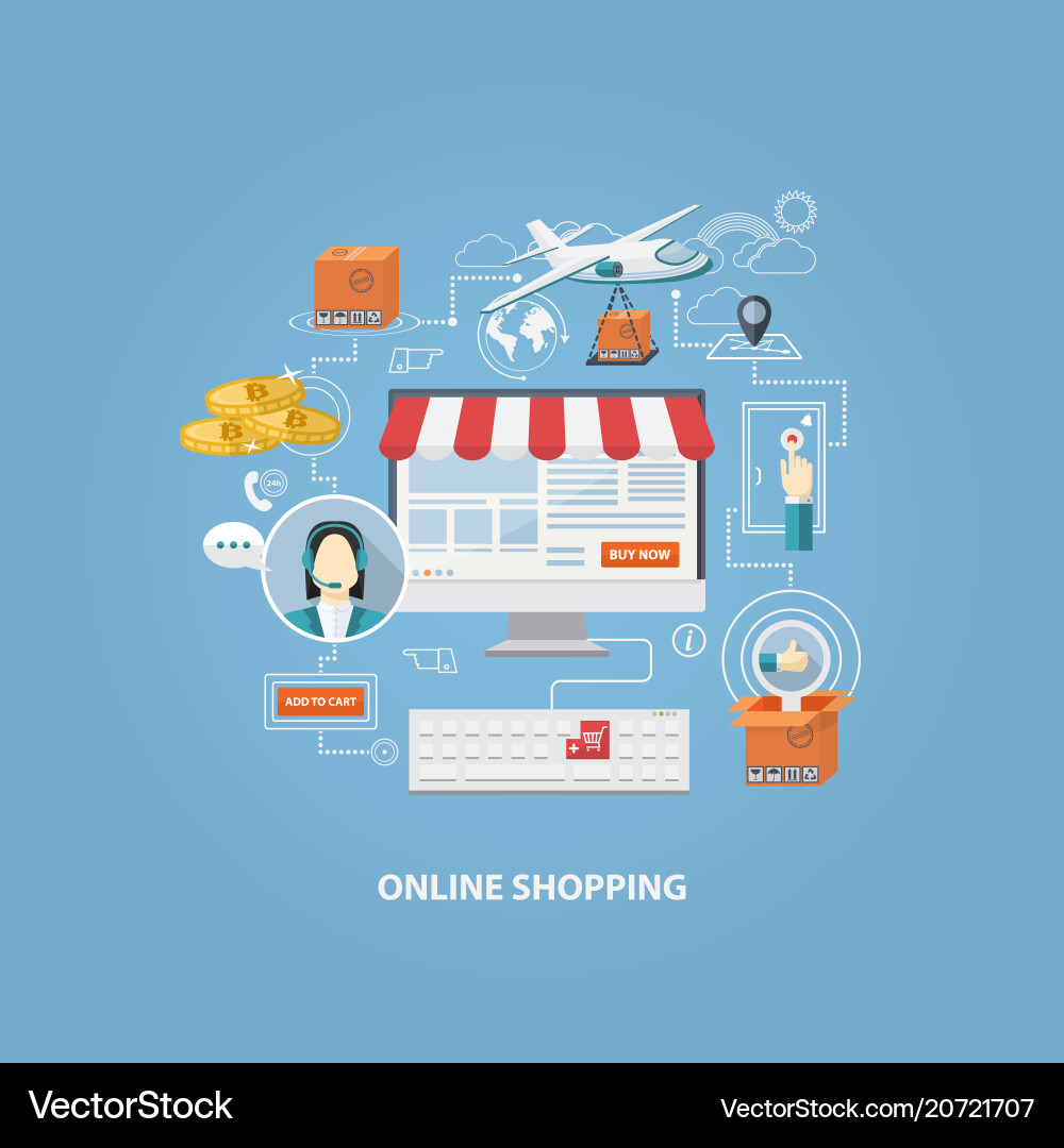 Crypto Shopping & E-Commerce – Royalty-Free Vector | VectorStock