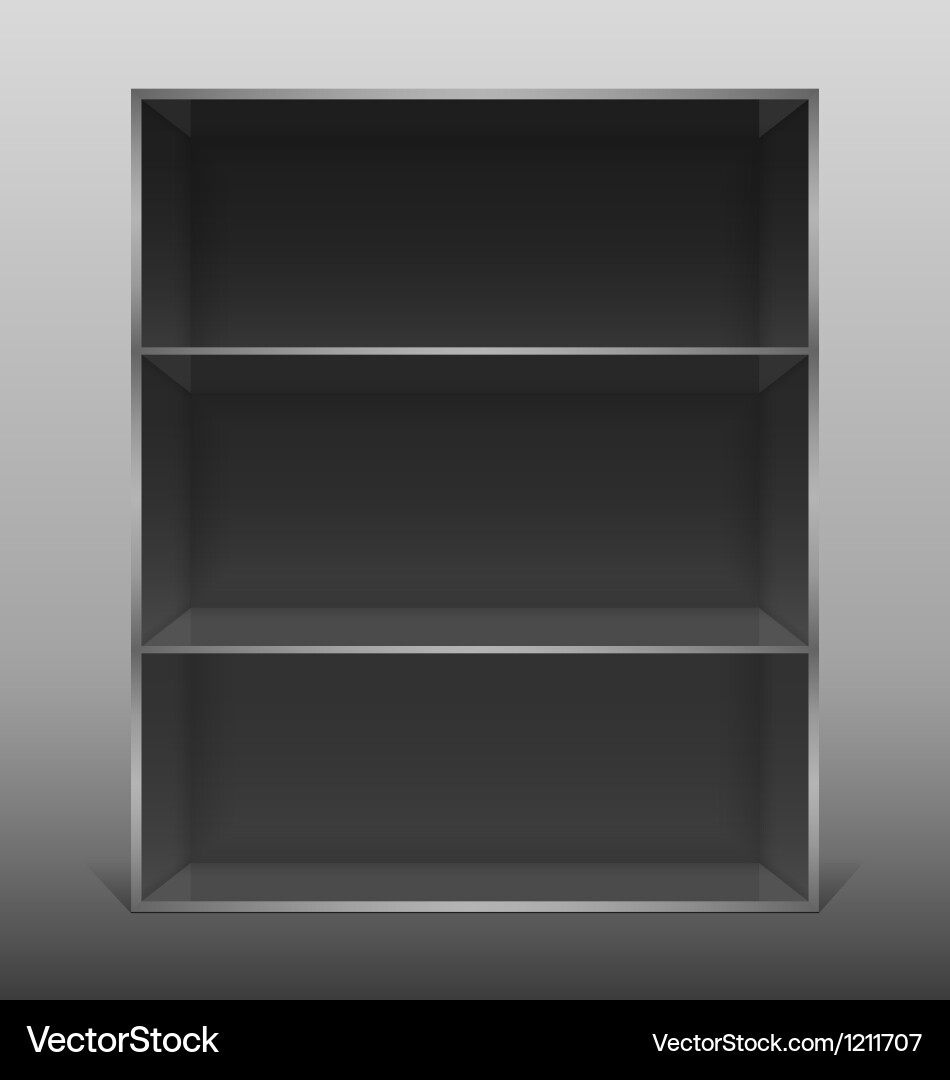 Dark empty isolated bookshelf vector image