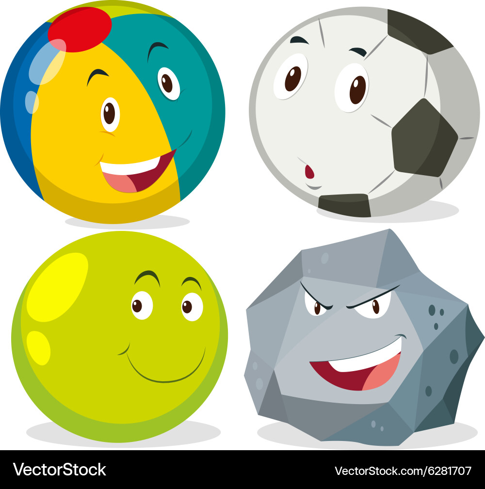 Different kind of round objects vector image