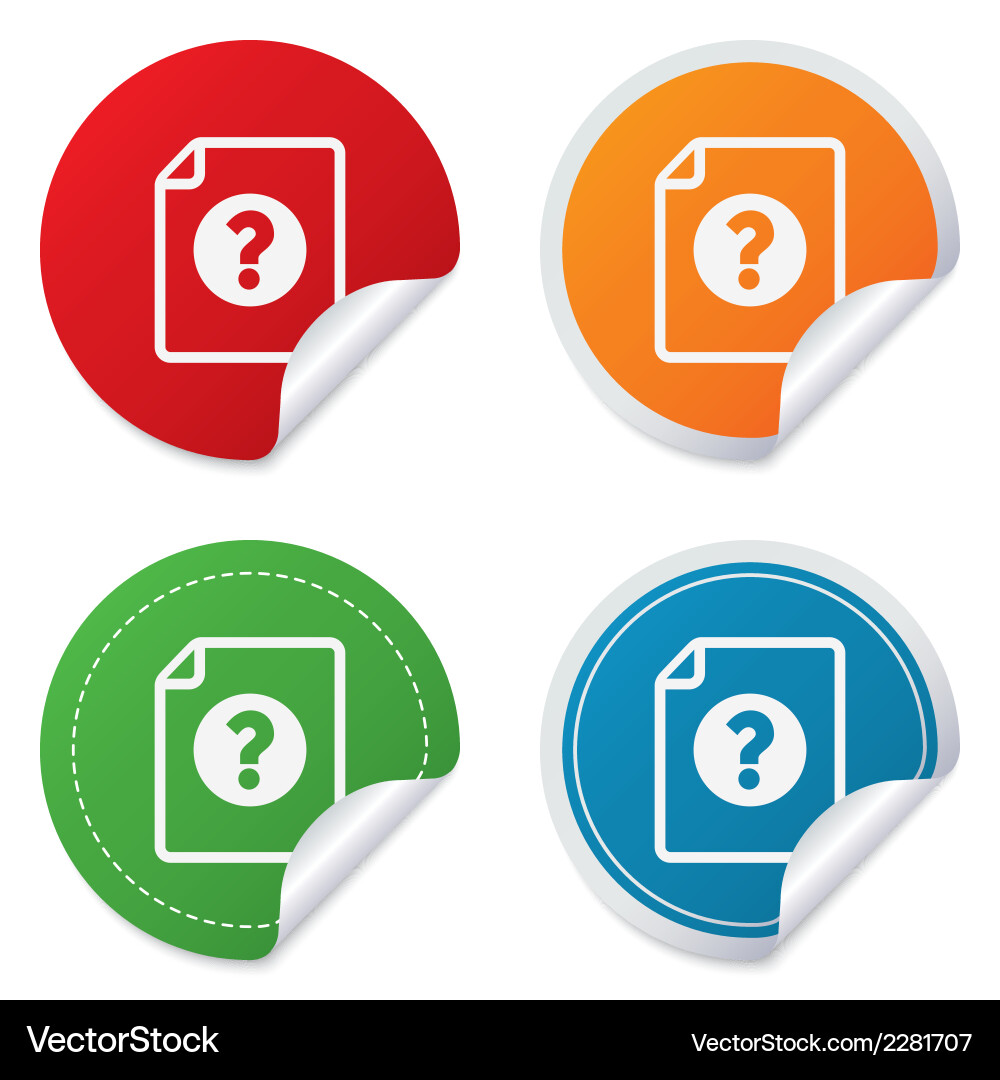 File document help icon question mark symbol Vector Image