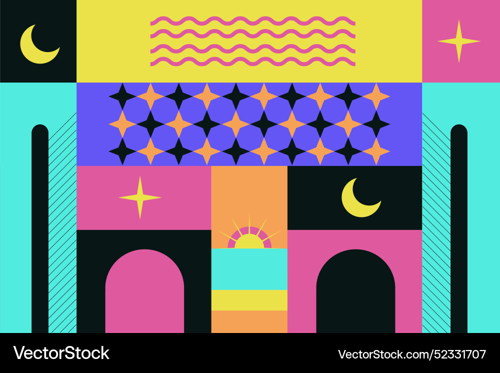 Flat design geometric pattern background Vector Image