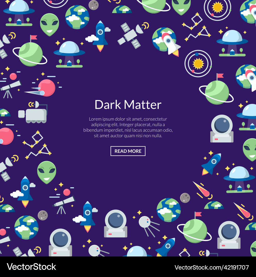 Flat space icons background with place for text Flat space icons background with place for text vector image