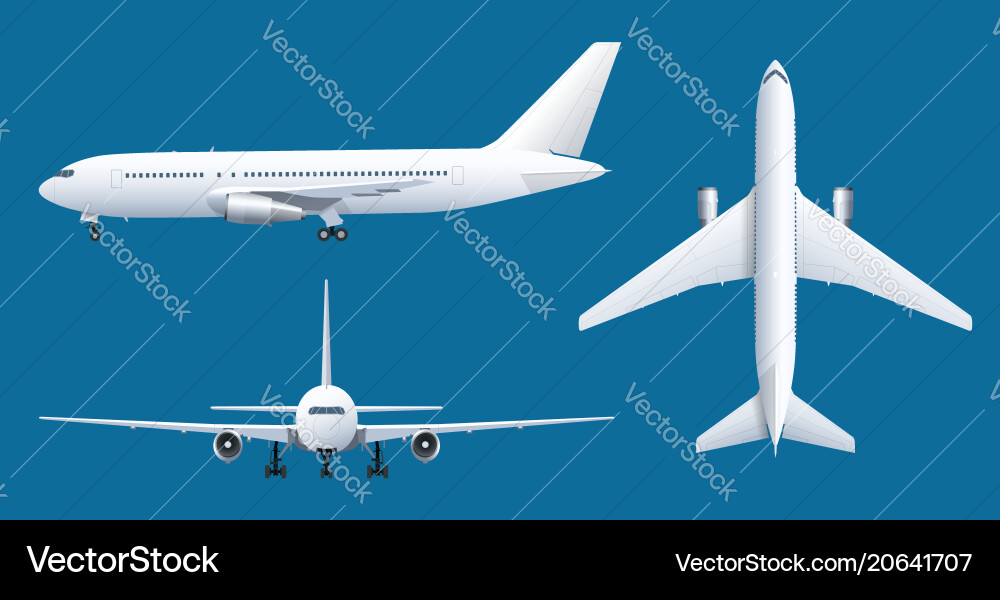 Flugzeug Blueprint - Front Seite Draufsicht Vektorbild