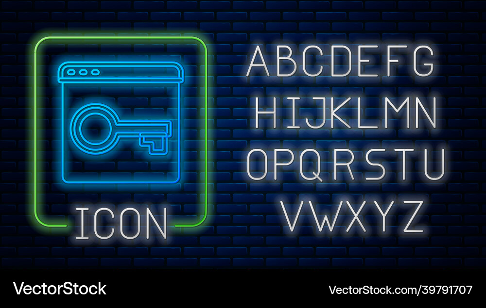 Glowing neon secure your site with https ssl icon Vector Image