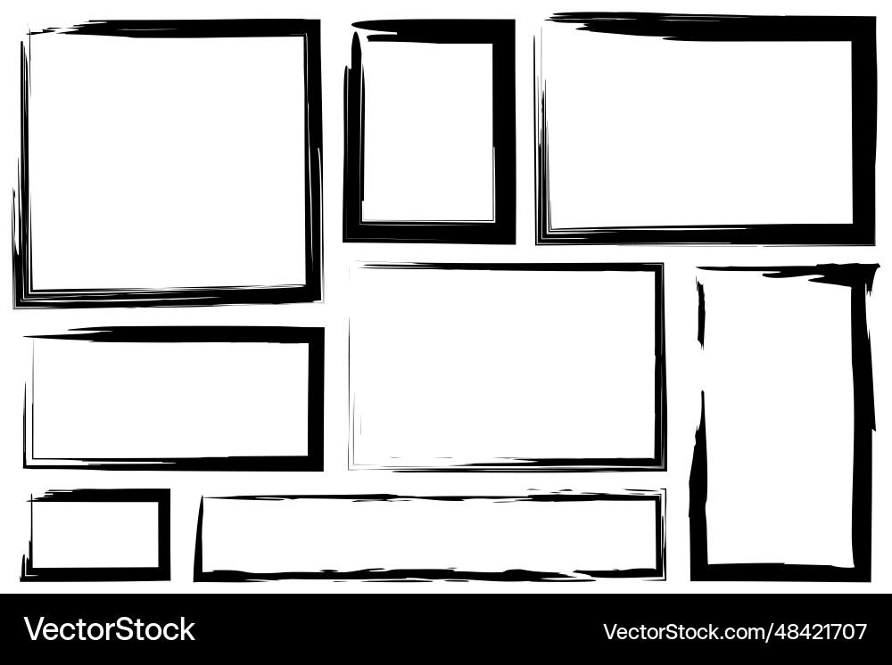 Grunge Frame Set - Distressed Textures vector image