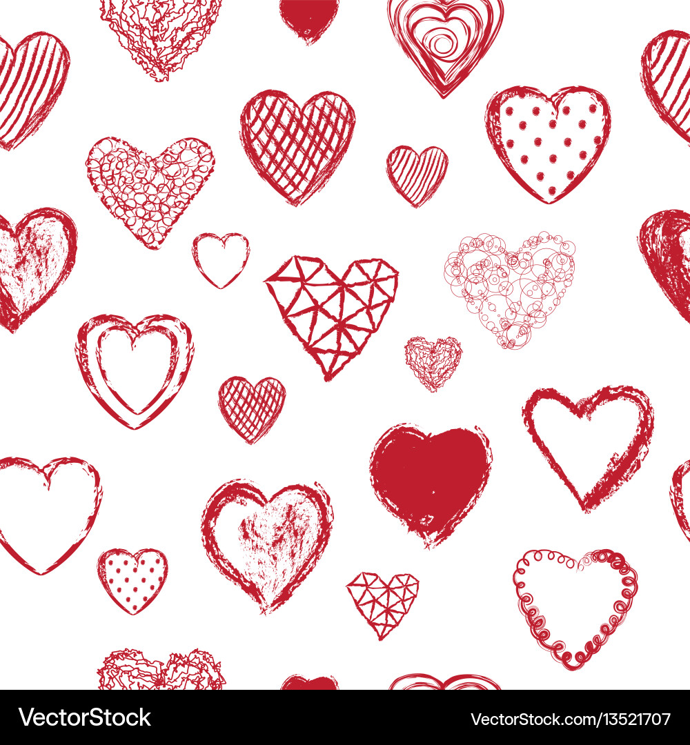 Heart seamless pattern Vector Image