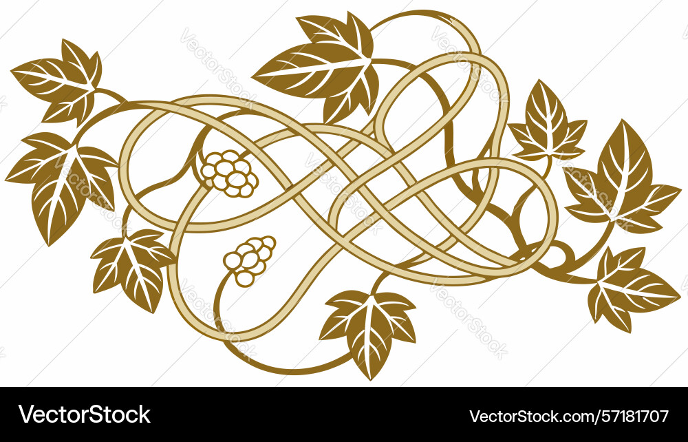 Intertwined grapevine ornament design generative vector image