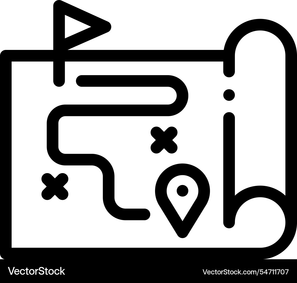 Map icon thin linear style design isolated Map icon thin linear style design isolated vector image