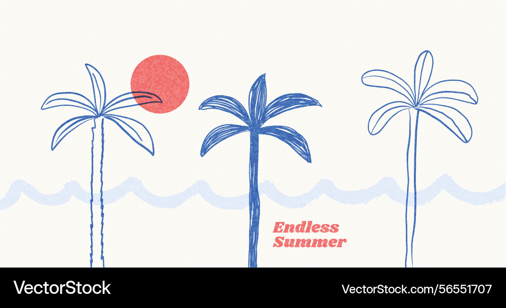Minimalist palm trees Minimalist palm trees vector image