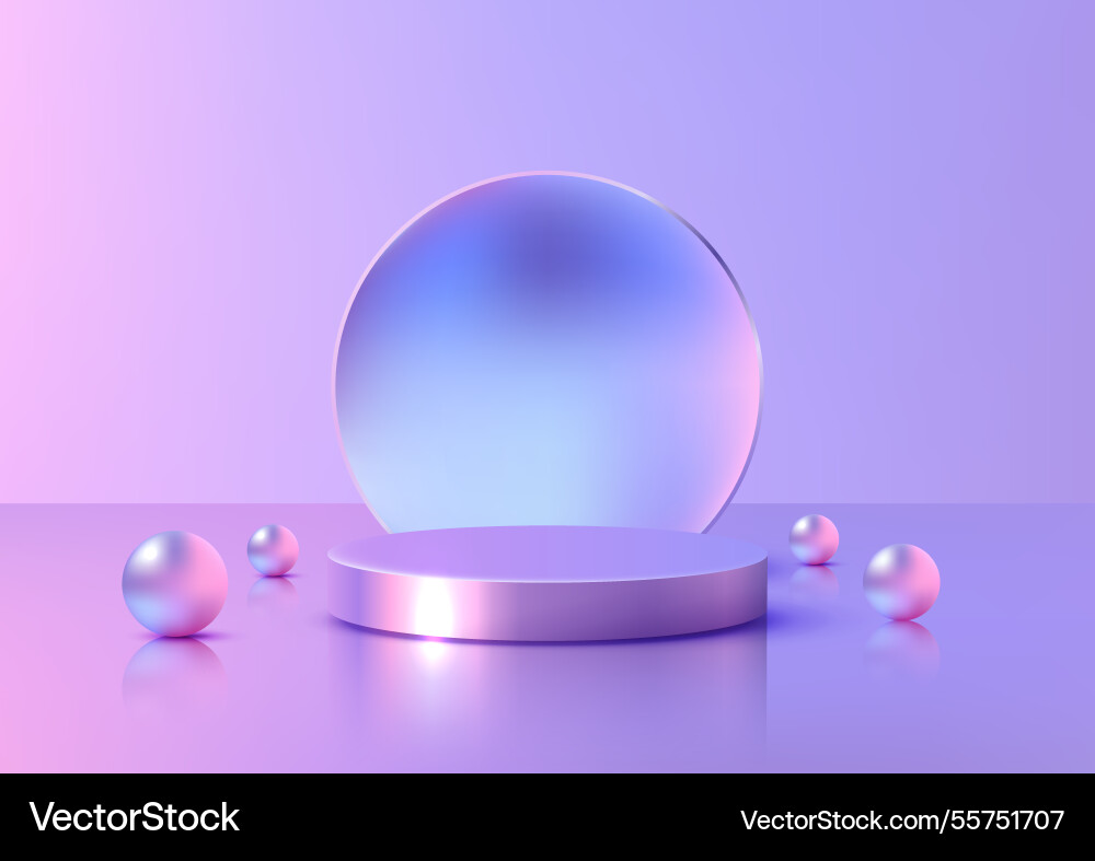 Modern 3d pastel purple gradient sphere podium Modern 3d pastel purple gradient sphere podium vector image