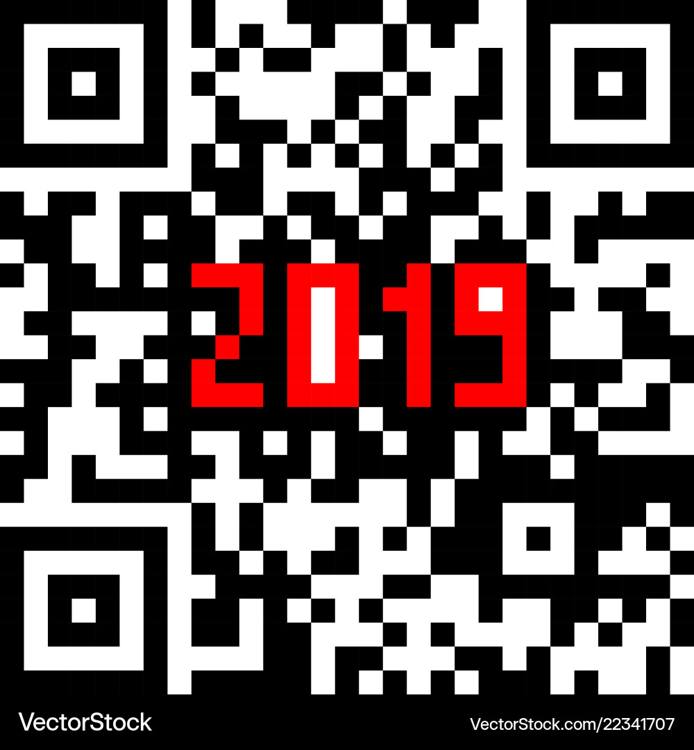 Modern technologies 2019 written inside a qr code Modern technologies 2019 written inside a qr code vector image