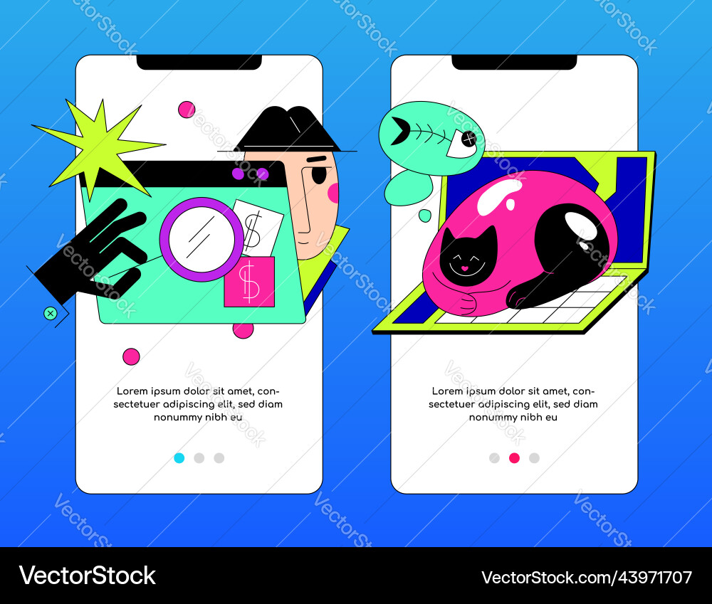 Online security and remote access - colorful flat Vector Image