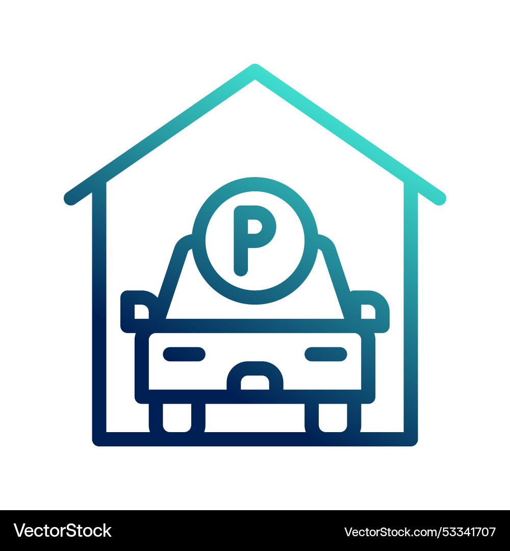 Parking icons with outline style and gradient Vector Image