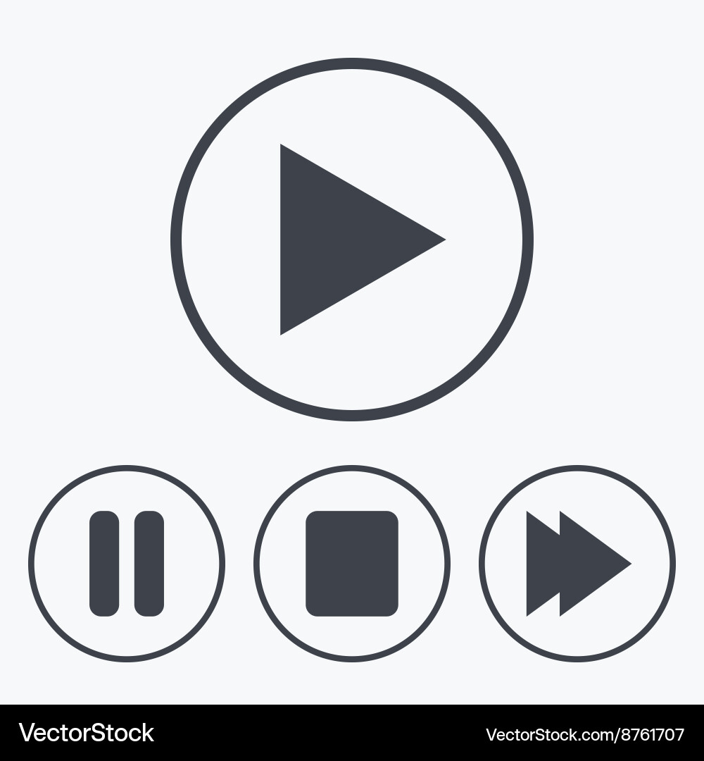 Play, Pause, Stop Navigation Icons vector image