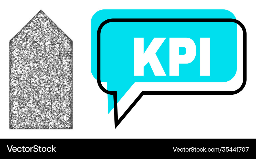 Shifted kpi chat frame and net mesh direction up Shifted kpi chat frame and net mesh direction up vector image