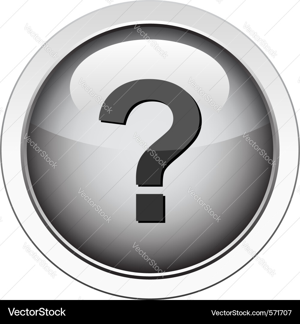 Shiny Question Mark Button Vector Image
