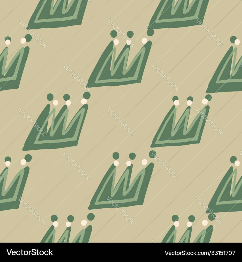 Simple seamless pattern with crown abstract Vector Image